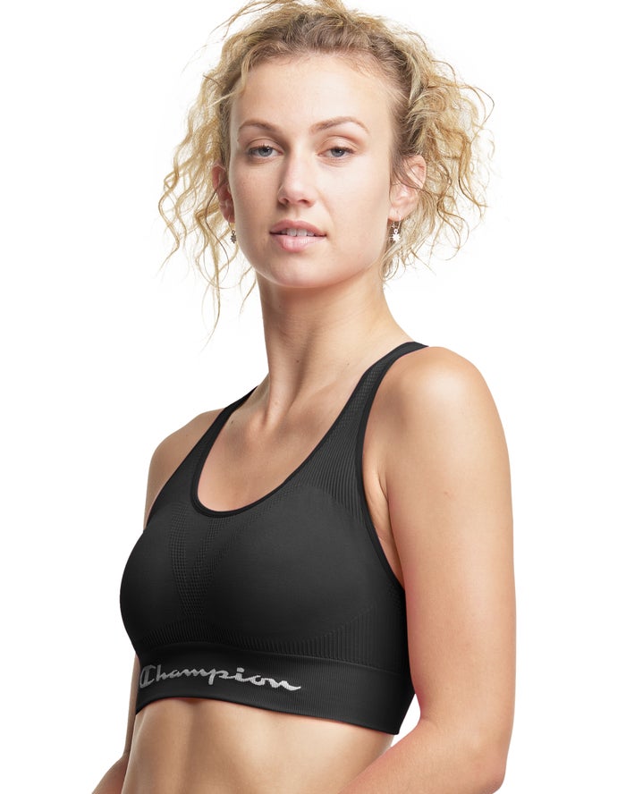 Champion Womens Sports Bra NZ - Infinity Black ( 8015-RAIDC )